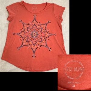 Lucky brand extra large floral orange T-shirt